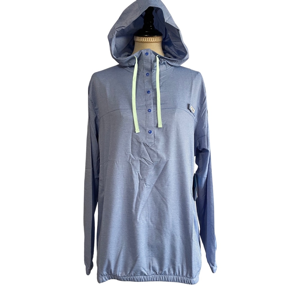 NWT Columbia PFG Tamiami Hoodie Blue XL Womens UPF 40 Sun Protection‎ Fishing